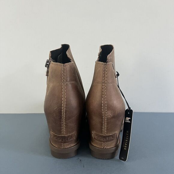 NWT Sorel Joan of Arctic Wedge II Tan Brown Waterproof Zip Booties - Picture 6 of 9